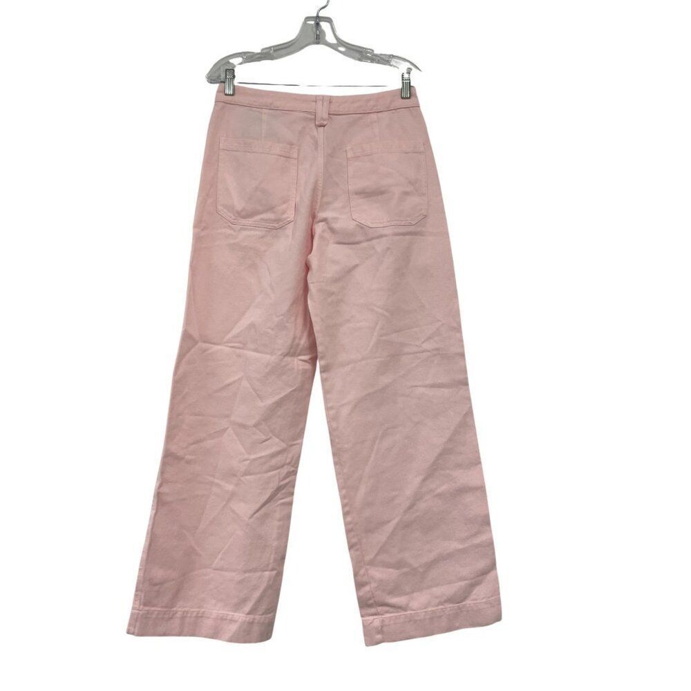 Zara Womens Jeans EU 38 US 6 Wide Leg Pink High Waist Regular Fit 3078/630 NWT - Picture 4 of 16